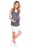 MijaCulture – 2 in1 Maternity & Nursing Comfortable Top Sleeveless Cotton 3092/M88 Graphit with dots